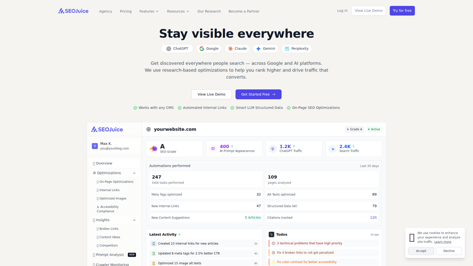 SEOJuice - Stay visible everywhere