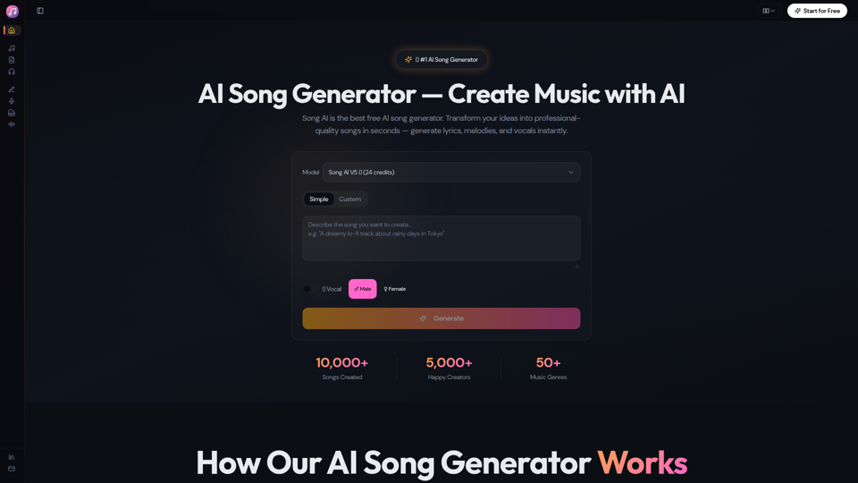 Song AI — Free AI Song Generator | Create Songs with AI