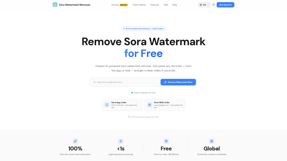 Sora-Wasserzeichen-Entferner — Sora-Wasserzeichen kostenlos entfernen