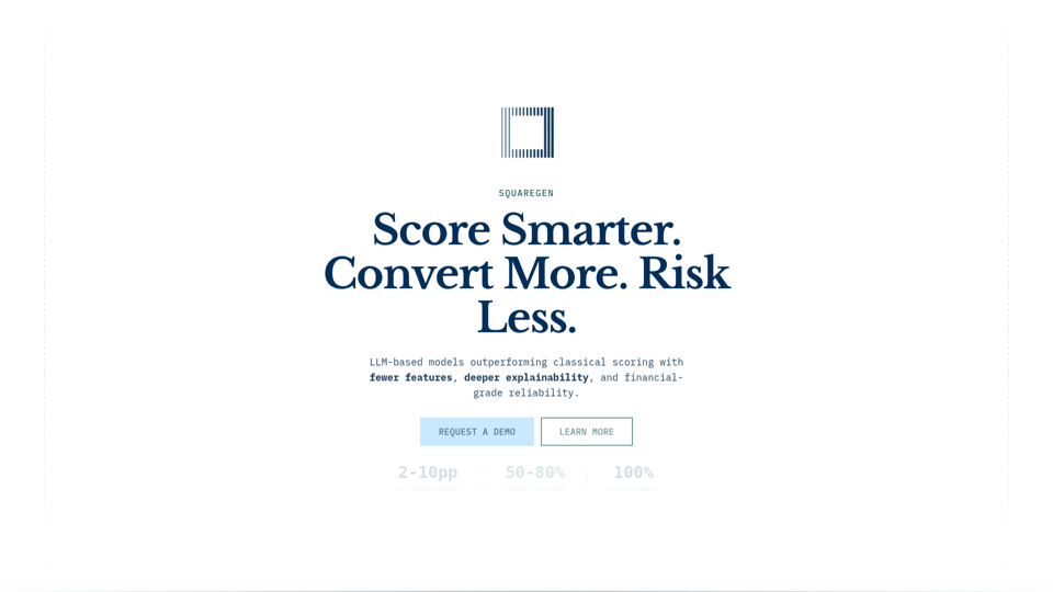 SquareGen — KI-gestütztes Kredit-Scoring