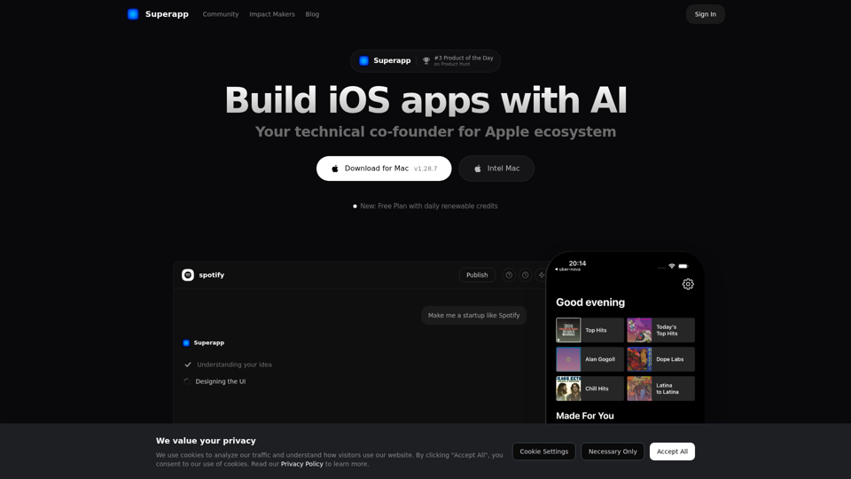 Erstellen Sie iOS- & iPhone-Apps mit KI | Keine Programmierung erforderlich – Superapp