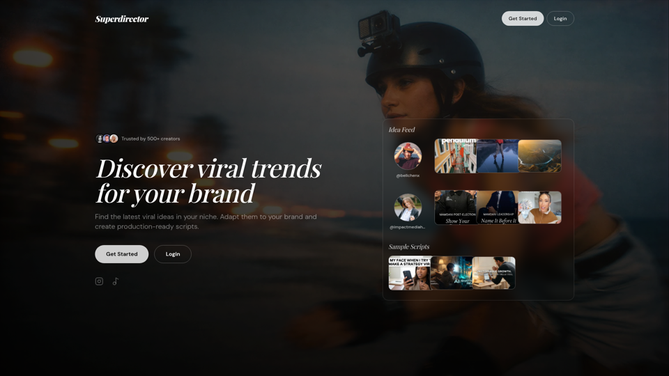 Superdirector | Virale Skripte für Social-Media-Teams