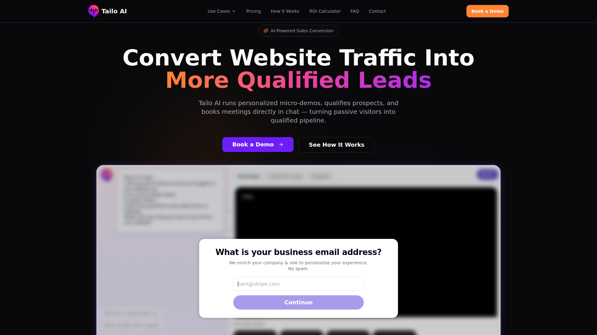 KI-Produktdemos & Lead-Qualifizierung für B2B-SaaS | Tailo