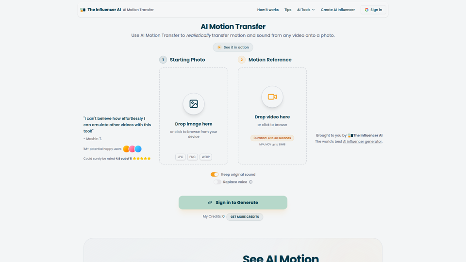 Transferencia de movimiento con IA: anima fotos con referencia de video