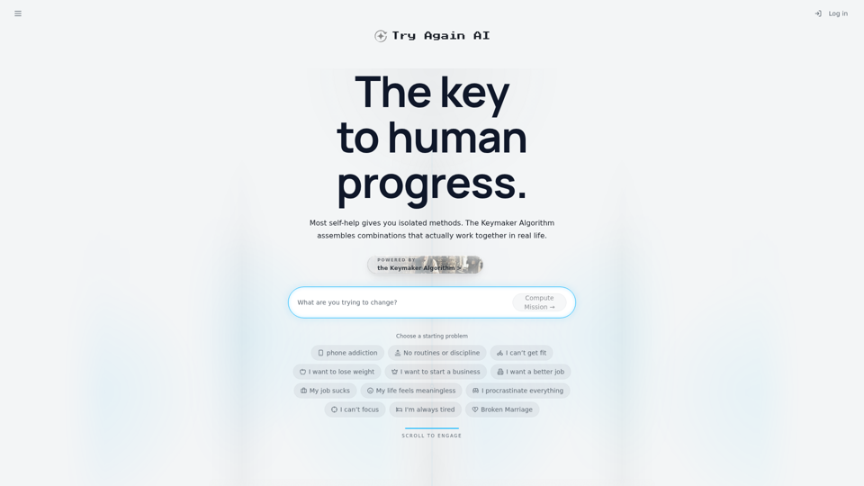 Try Again AI - The Keymaker for self-help.