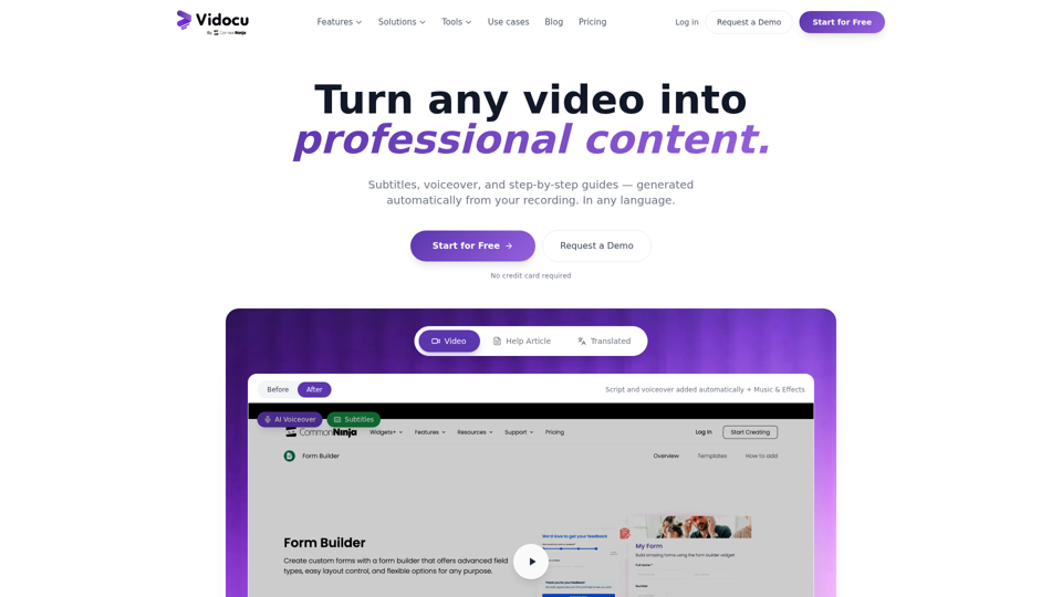 Vidocu - Transformez des vidéos en tutoriels et en documentation avec l’IA