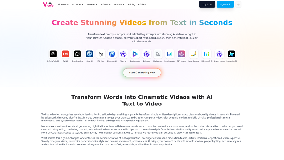 Generador gratuito de texto a video con IA: crea videos a partir de texto en segundos