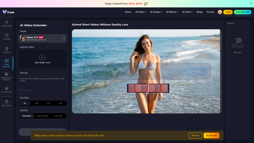 KI-Videoverlängerung – Videos nahtlos mit KI verlängern – Viyou