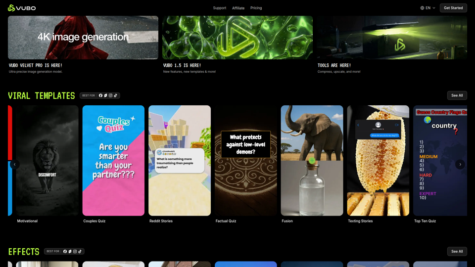 VUBO | Erstellen Sie in Sekunden virale Videos | VUBO