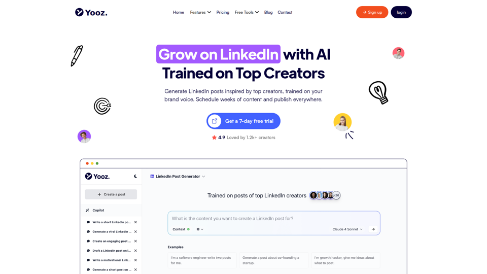 Yooz AI – The Best LinkedIn Post Generator