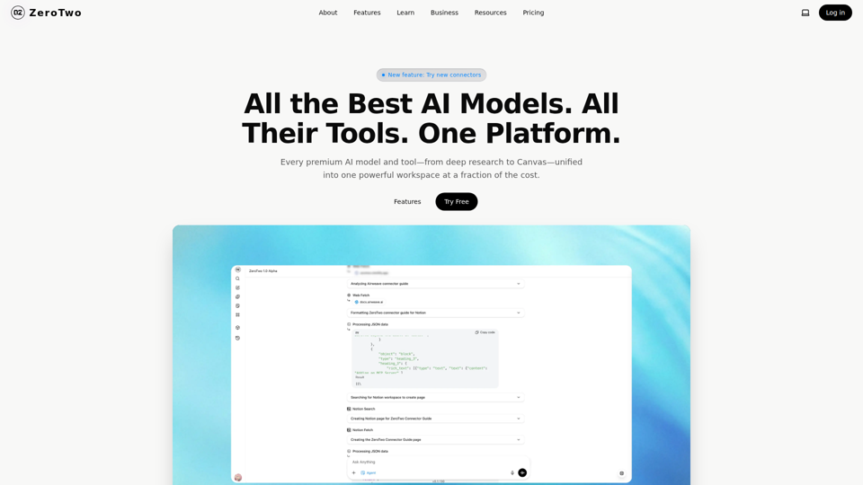 ZeroTwo.ai | Chatbot IA pour découvrir, apprendre et créer