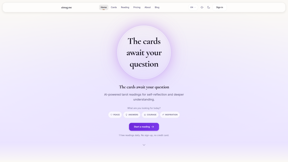 Free AI Tarot Reading — 78 Cards, 23 Spreads | aimag.me