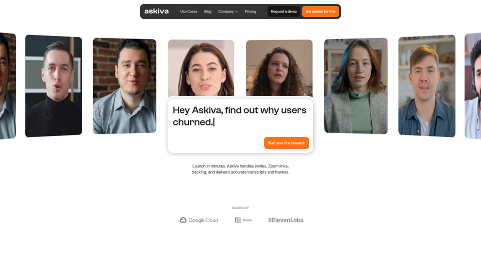 Automated research interviews & transcripts | Askiva