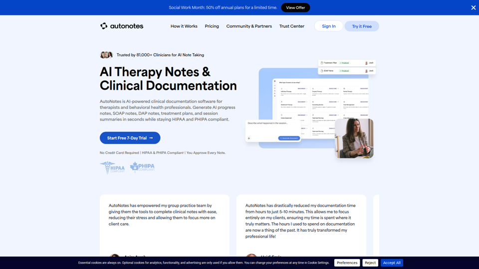 Documentation clinique par IA pour les thérapeutes | AutoNotes