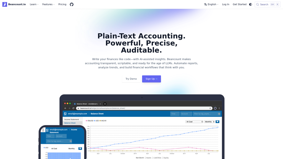 Beancount.io Plain-Text Accounting. Powerful, Precise, Auditable. - Beancount.io