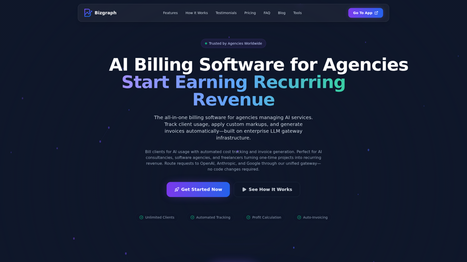Bizgraph - Logiciel de facturation IA pour agences | Revenus récurrents