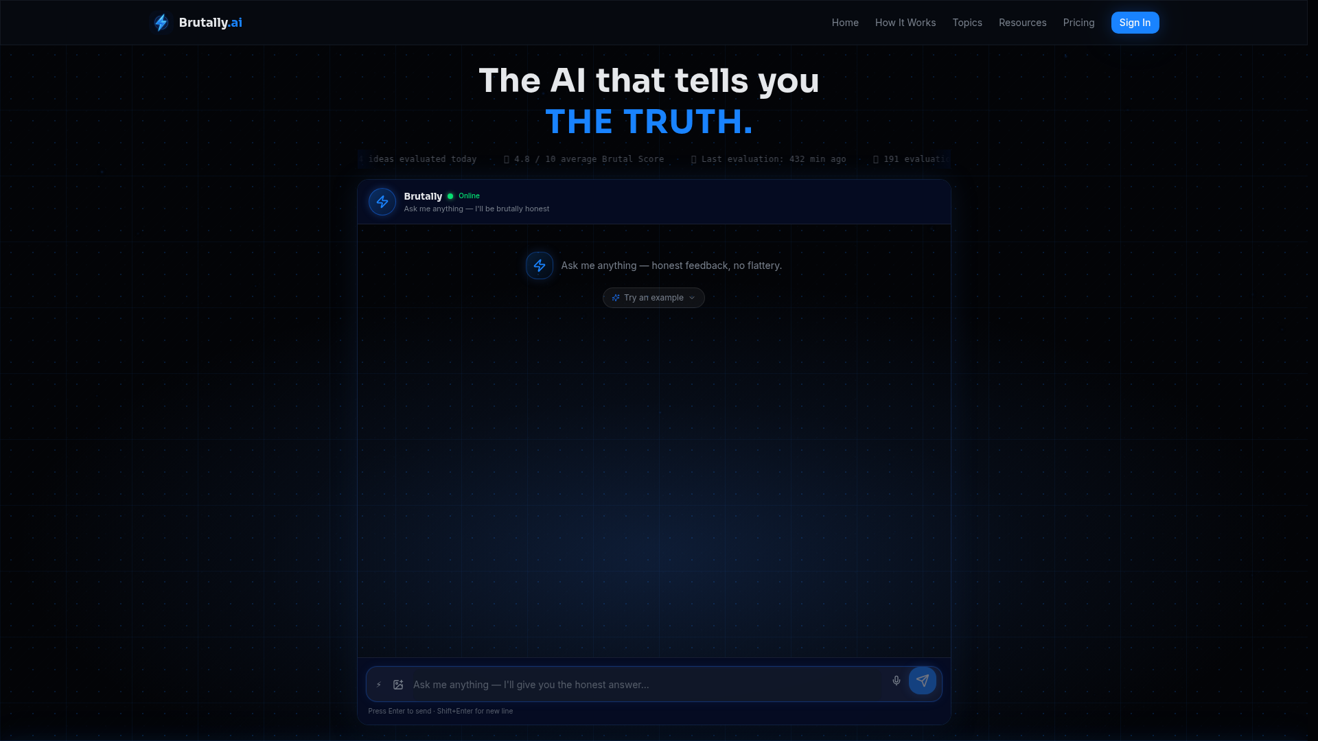 Brutally.ai — Retroalimentación honesta de IA, sin endulzarla