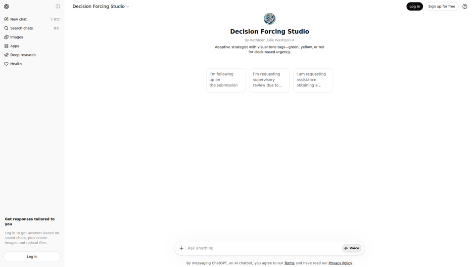 ChatGPT - Studio de prise de décision forcée