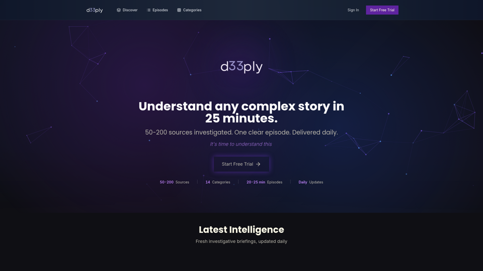 d33ply — 每日 AI 播客新闻与深度调查报道