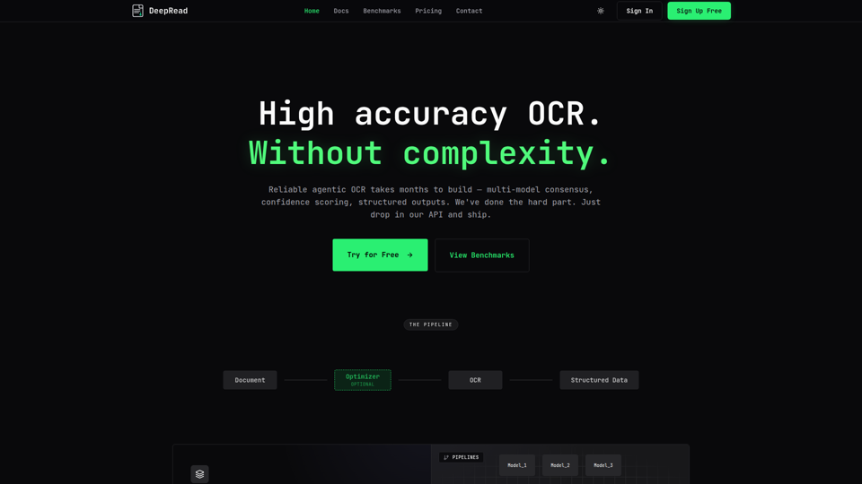 DeepRead — OCR-API für Entwickler (menschliches Niveau oder gekennzeichnet)