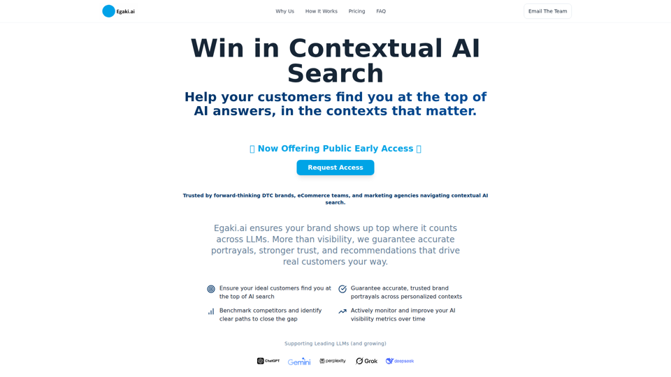 Egaki.ai - 在搜索与推荐中主导 AI 可见性
