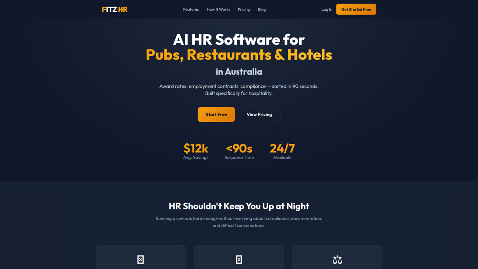 Fitz HR——适用于酒吧、餐厅和酒店的酒店业人力资源软件 | 澳大利亚