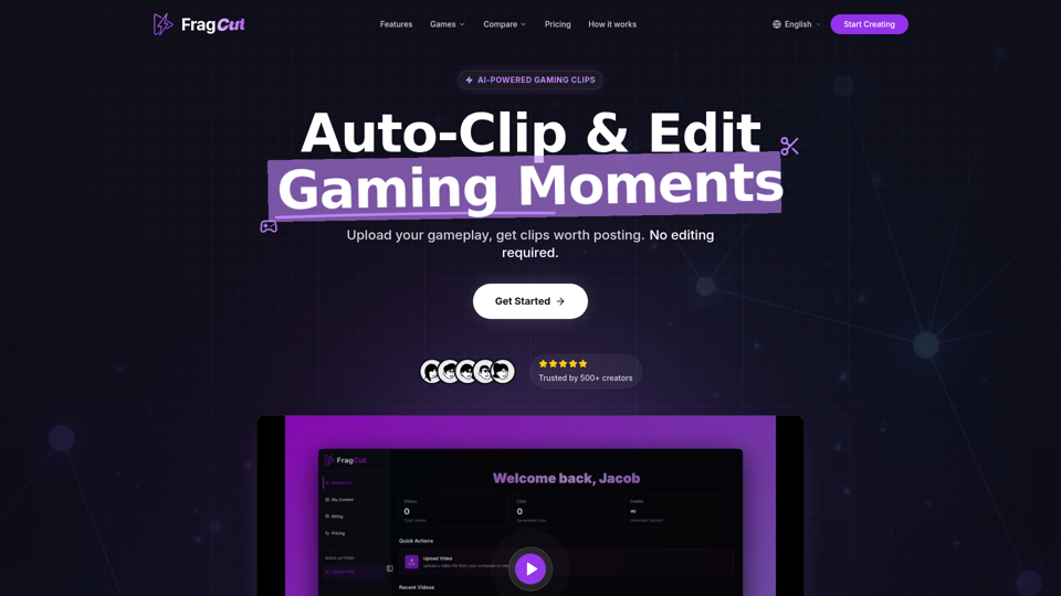 FragCut – Gaming-Clip-Generator mit KI, 10x schneller