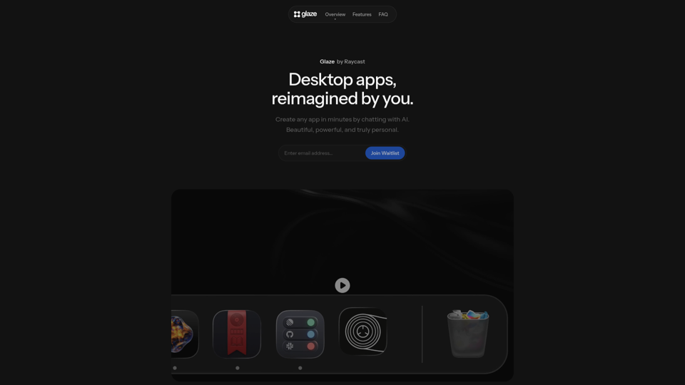 Glaze de Raycast. Aplicaciones de escritorio, reinventadas por ti.