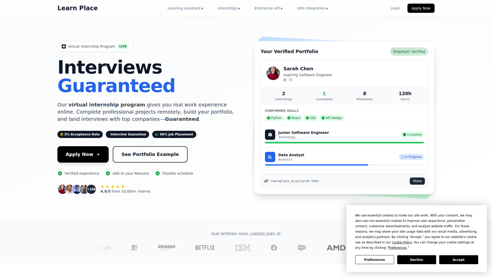 面向学生和毕业生的远程实习｜AI 驱动的在线实习项目｜Learn Place