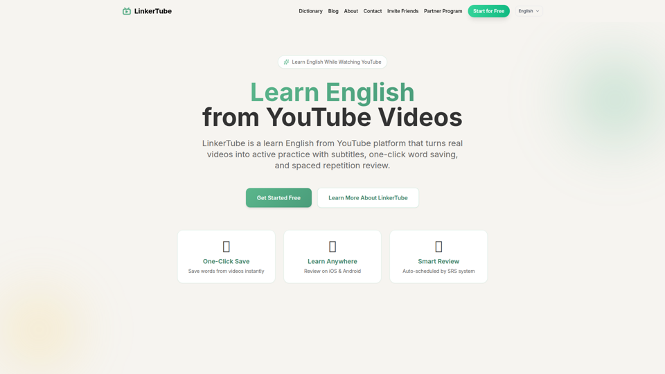 Learn English from YouTube Videos | LinkerTube