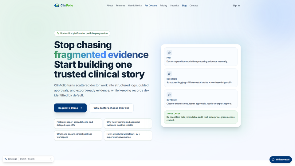 ClinFolio — Klinische Portfolio-Plattform für Ärzte