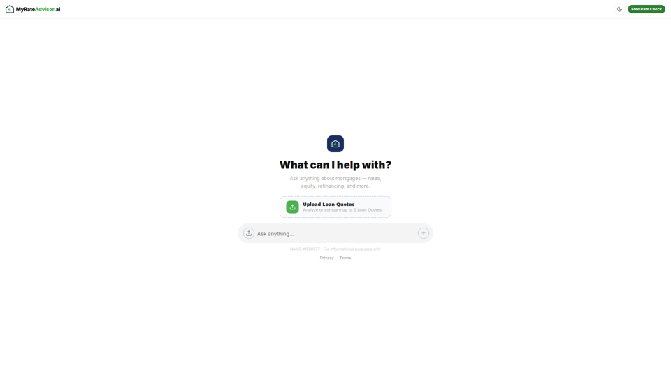 MyRateAdvisor.ai — Fragen Sie alles über Hypotheken