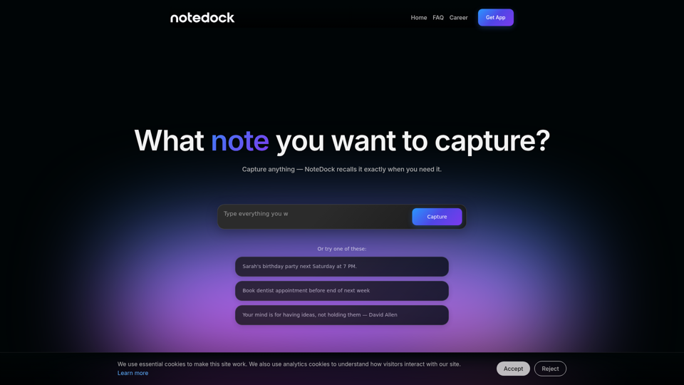 NoteDock – AI 笔记、任务与智能提醒