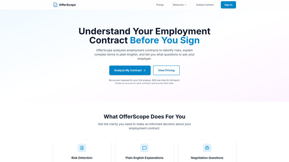 OfferScope - 在签署前了解您的雇佣合同