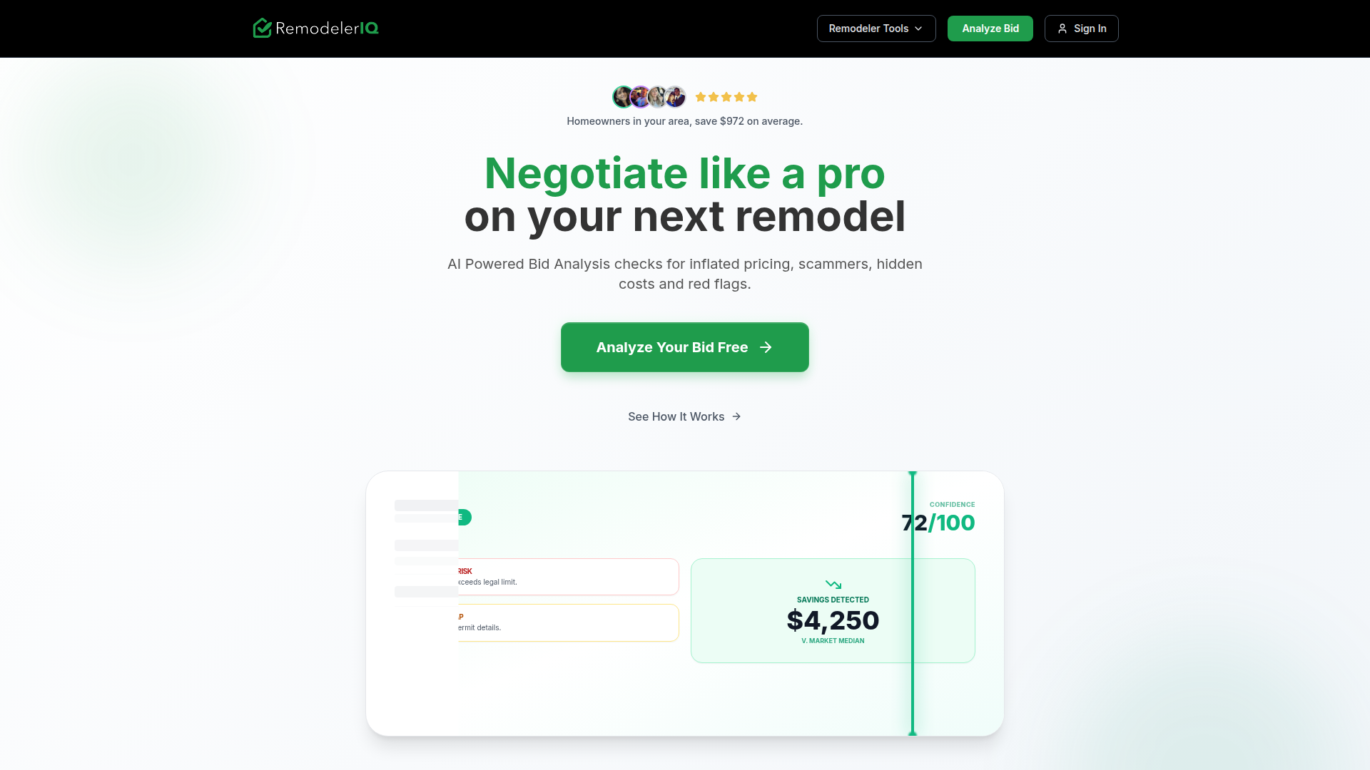 RemodelerIQ - AI搭載の入札分析ツール