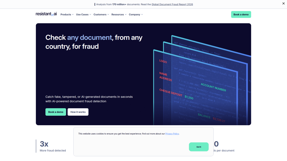 文書不正検出ソフトウェア | Resistant AI