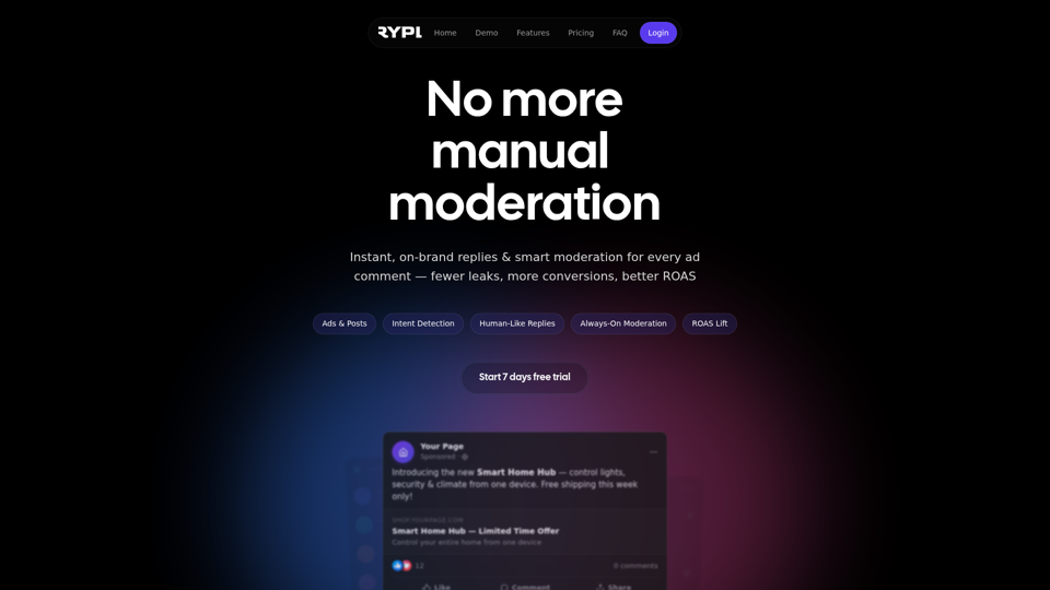 Rypl — AI Facebook 广告评论管理与自动回复工具