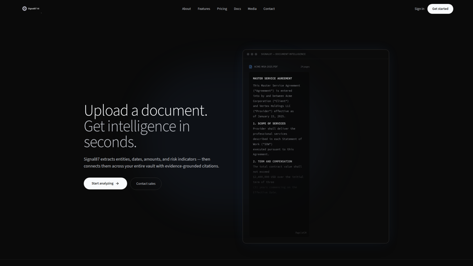 Signal87 AI | Enterprise AI & Document Intelligence