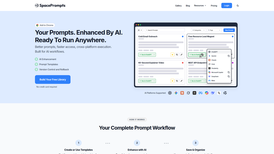 AI Prompt Manager - Organize & Sync Prompts | SpacePrompts
