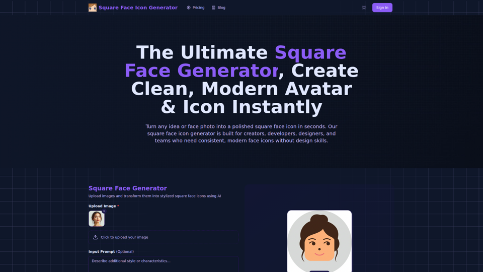 Generador de iconos de rostro cuadrado – Crea iconos de rostro perfectos