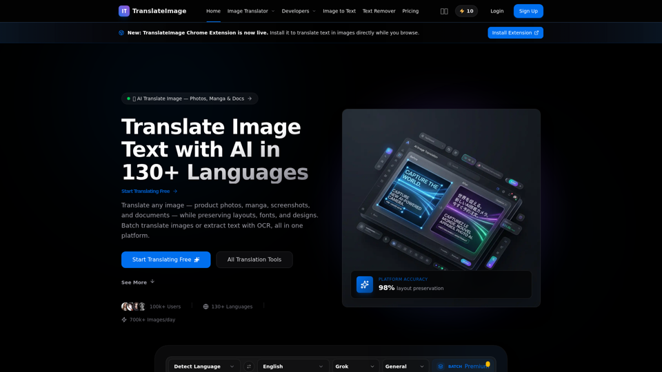 TranslateImage – KI-Übersetzung von Bildern online | Fotos, Manga & Dokumente in über 130 Sprachen