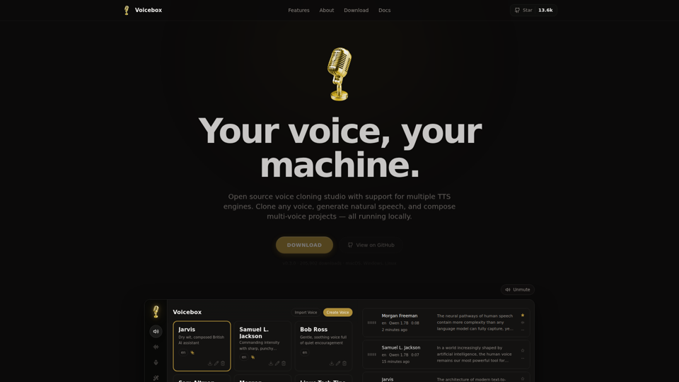 Voicebox - Open Source Voice Cloning Desktop App