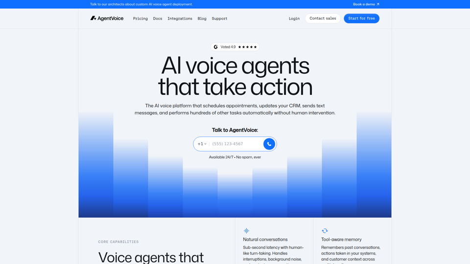 AI voice agents for phone calls - AgentVoice