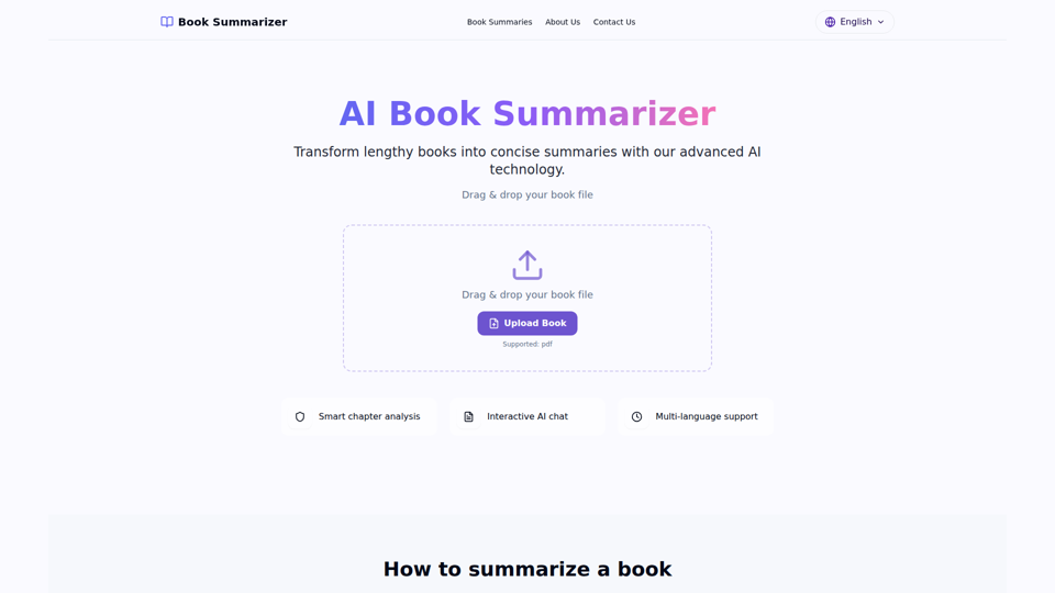 AI Book Summarizer - Get Your Free Summary with Our AI Tool