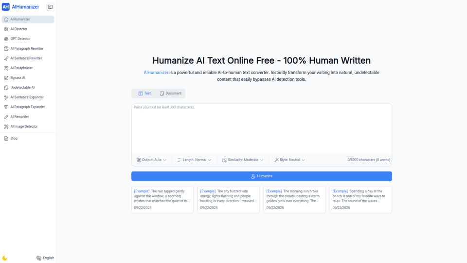 AIHumanizer: Humanizador de IA gratuito y humaniza texto de IA en línea