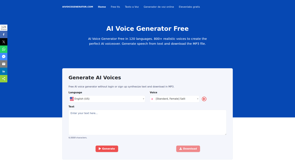 AI Voice Generator FREE Download ❤️【 No Sign up】