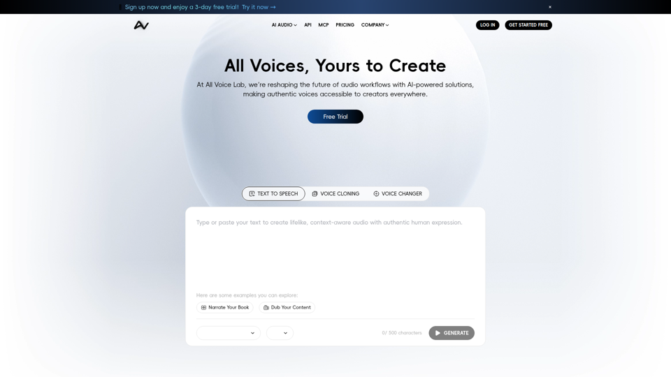 All Voice Lab：高保真语音克隆与文本转语音