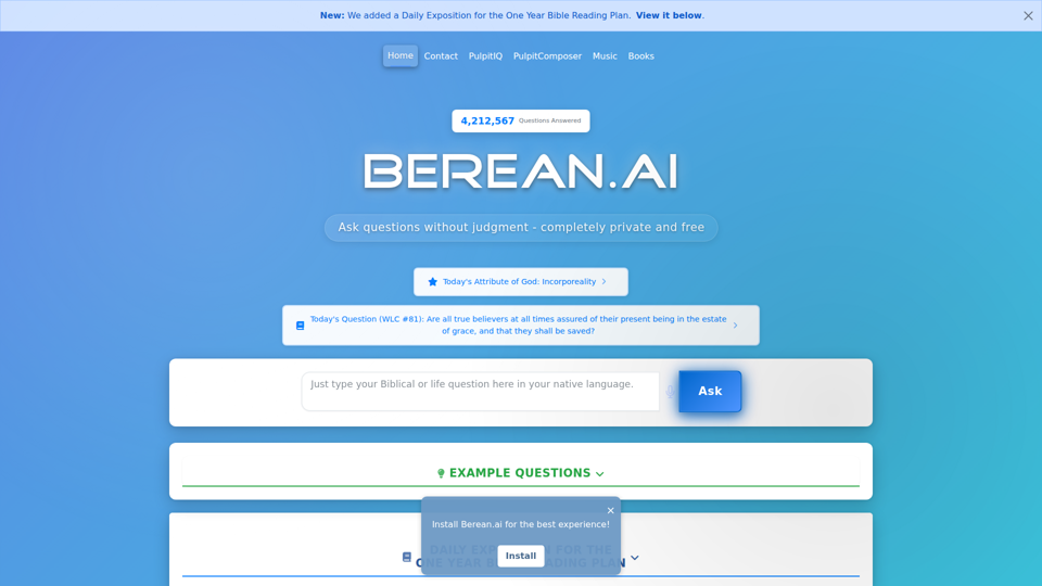 Berean.ai - AI 驱动的圣经神学与基督徒指引