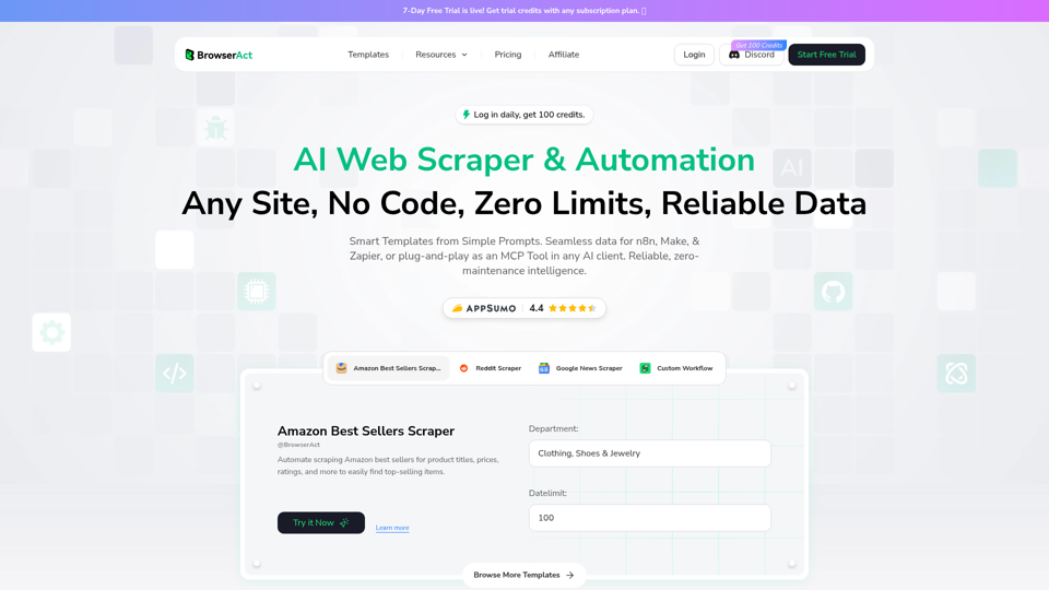 BrowserAct — KI-gestützter No-Code-Web-Scraper & Automatisierung