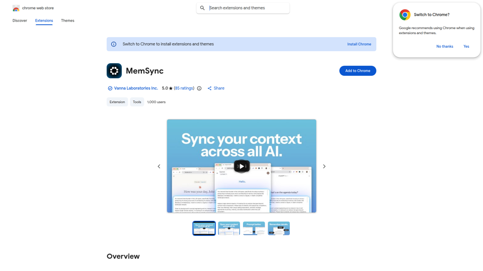 MemSync - Chrome Web Store